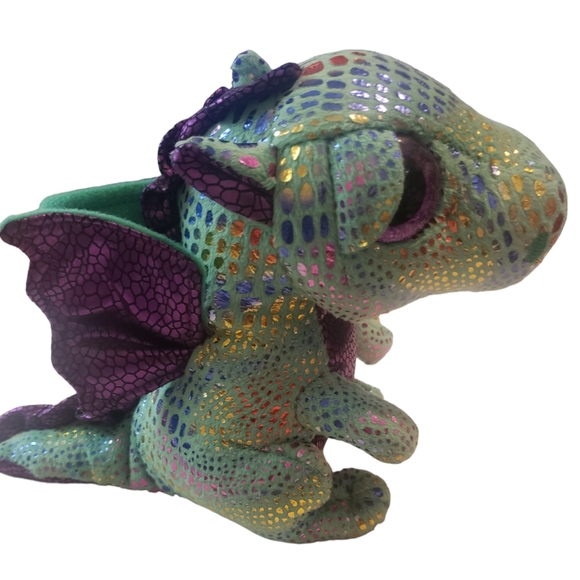 NEW Ty Beanie Boos CINDER Sparkly Flying DRAGON Drake 6" Goth, Medieval - Picture 2 of 6